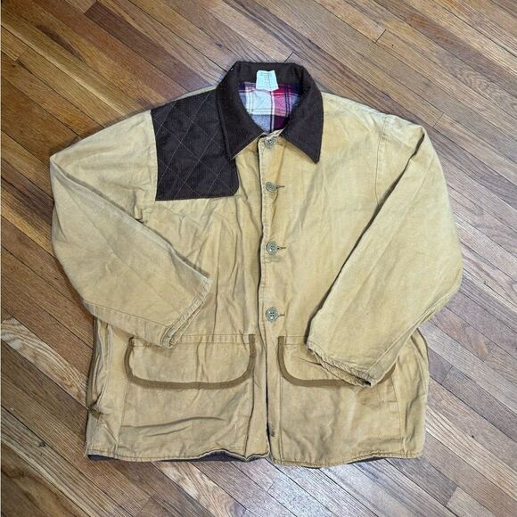 Vintage 80s Plaid Lined Chore Coat - Picture 1 of 10